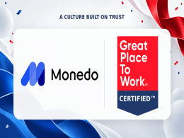 Monedo Financial Services Recognised as a Great Place to Work®